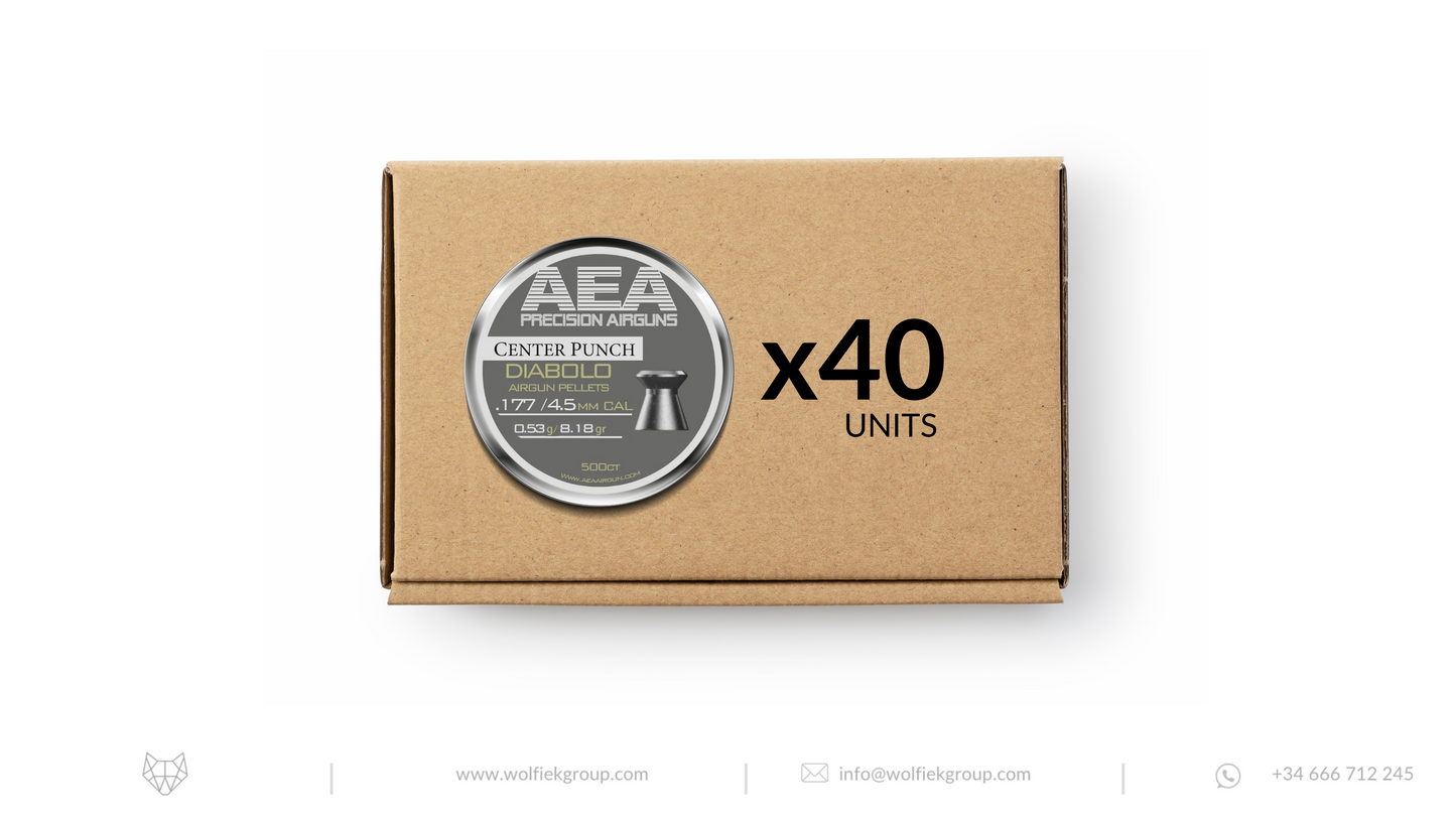 AEA Master Box Center Punch Diabolo Pellets - Cal .177 (4.5mm) | 0.53g (8.18gr)