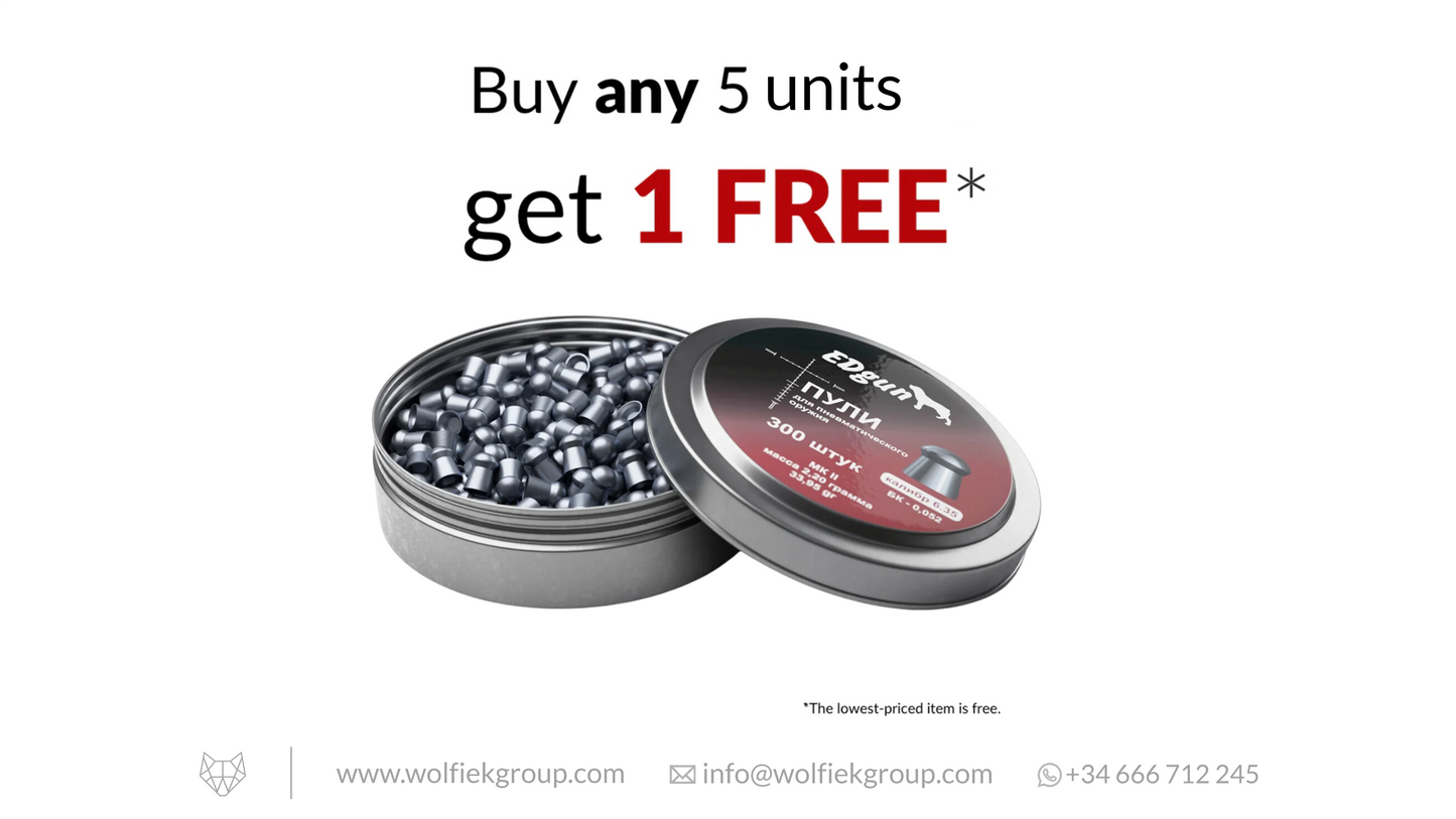 EDgun Premium Airgun Pellets MKII - Cal .25 (6.35mm) | 2.20g (33.95gr)