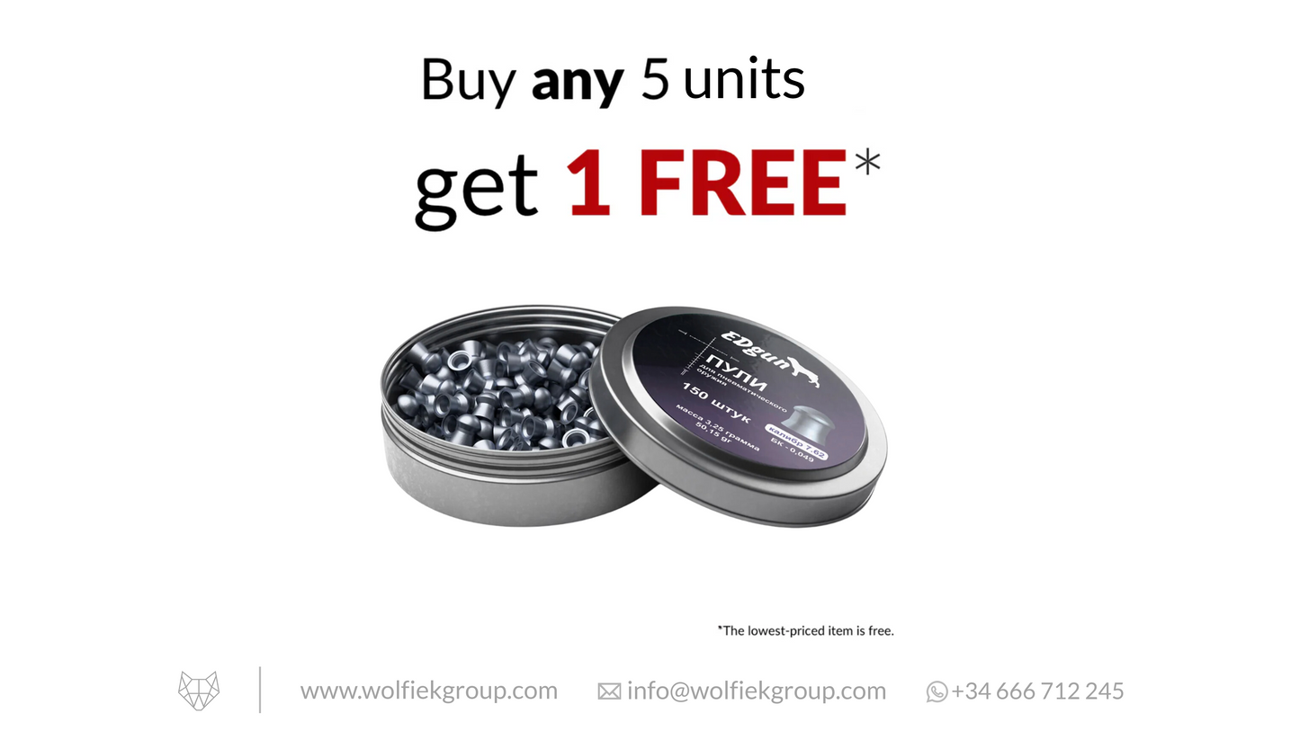EDgun Premium Airgun Pellets - Cal .30 (7.62mm) | 3.25g (50.15gr)