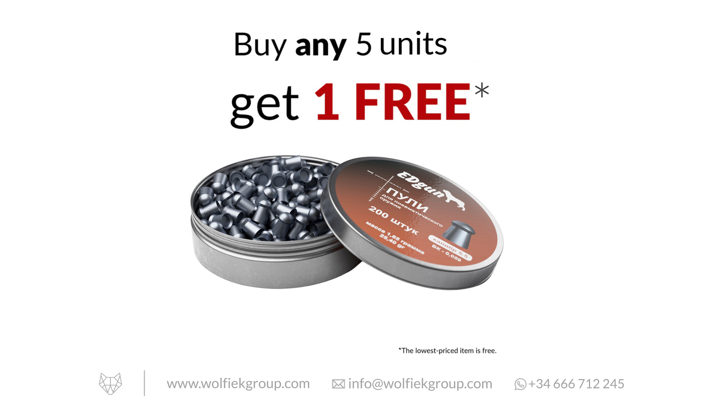 EDgun Premium Airgun Pellets - Cal .22 (5.5mm) | 1.65g (25.40gr)