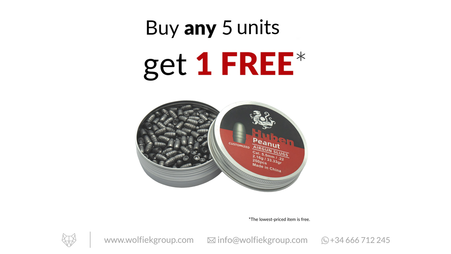 Huben Peanut Airgun Slugs Cal .22 (5.5mm) | 2.16g (33.33gr)