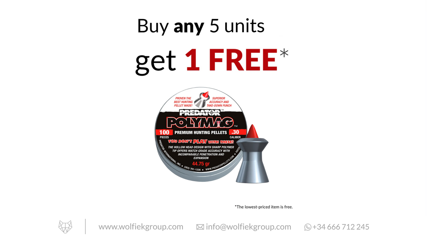 Predator Polymag Airgun Pellets - Cal .30 (7.62mm) | 2.90g (44.75gr)