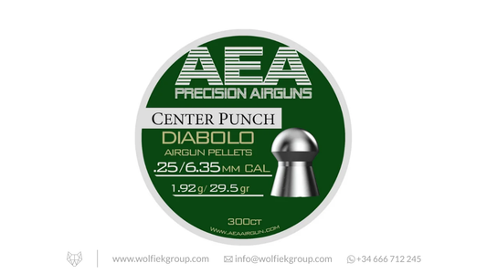AEA Center Punch Diabolo Pellets - Cal .25 (6.35mm) | 1.92g (29.5gr)