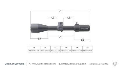 Vector optics scope Marksman 6-24x50 FFP measurements